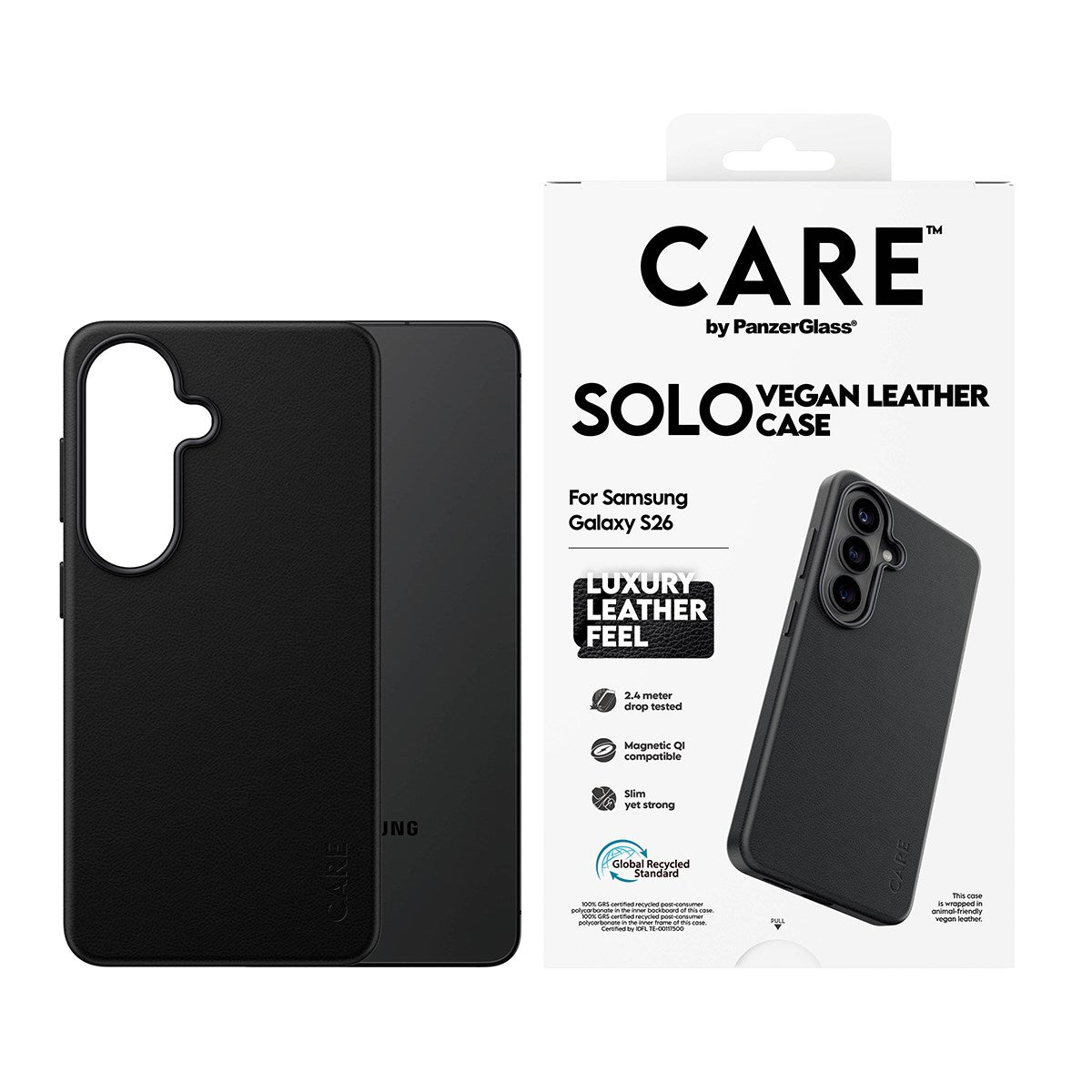 CARE™ by PanzerGlass® Solo Case Black w. Qi Samsung Galaxy S26